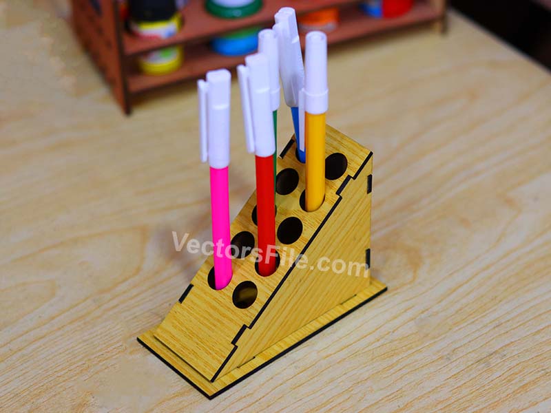 Laser Cut Wooden Pen and Pencil Holder Template