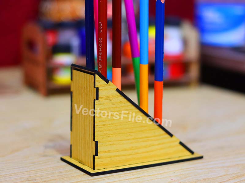 Laser Cut Wooden Pen and Pencil Holder Template