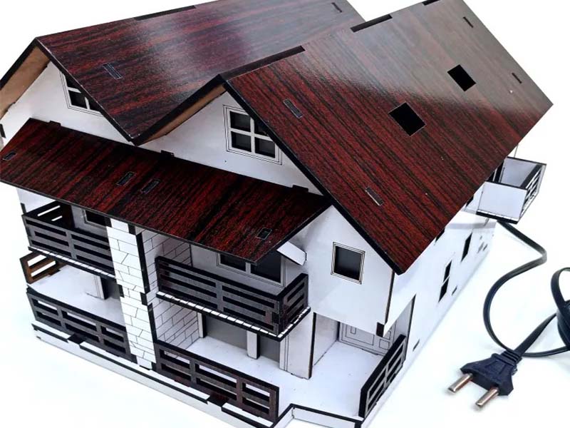 Free Laser Cut Dollhouse Template 3D Puzzle House Model