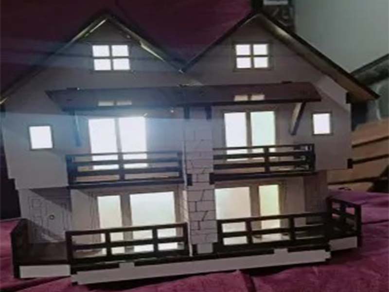 Free Laser Cut Dollhouse Template 3D Puzzle House Model