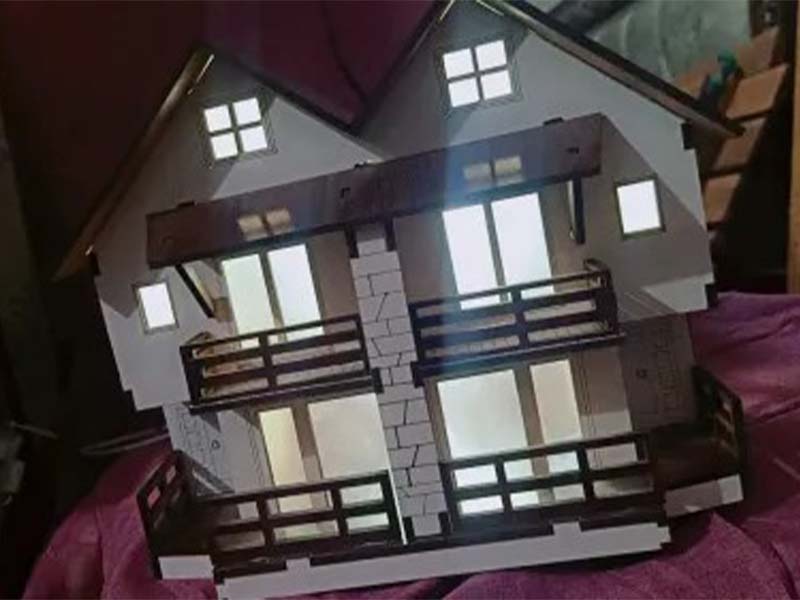 Free Laser Cut Dollhouse Template 3D Puzzle House Model