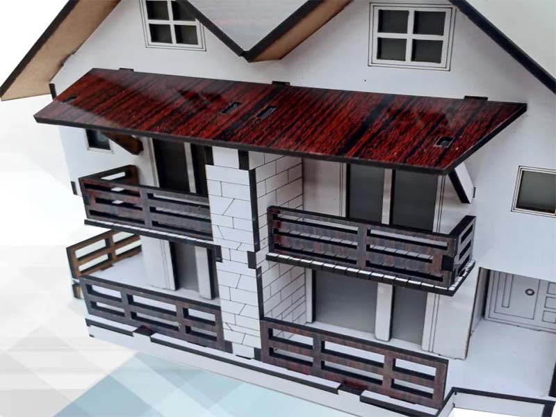 Free Laser Cut Dollhouse Template 3D Puzzle House Model