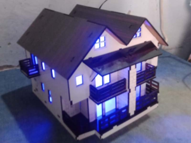 Free Laser Cut Dollhouse Template 3D Puzzle House Model