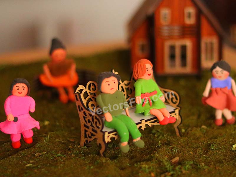 Laser Cut Miniature Dollhouse Furniture Bench Design