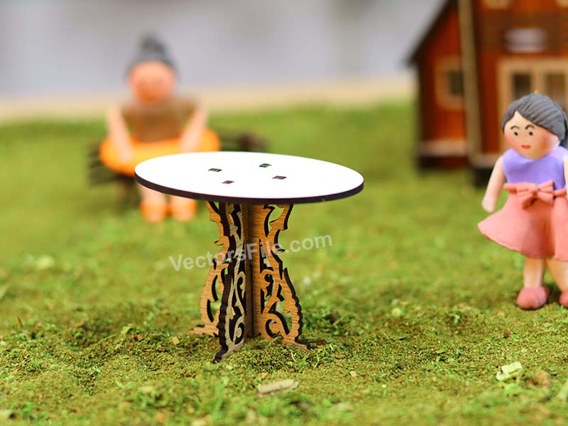 Laser Cut Miniature Table Design Dollhouse Furniture Template