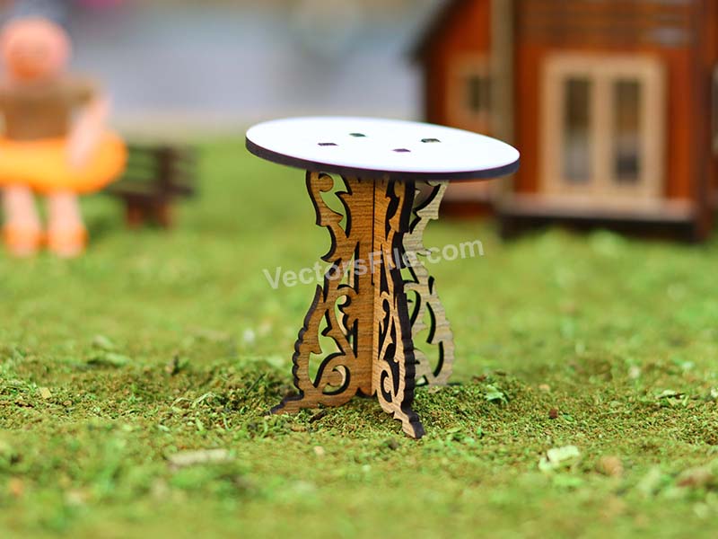 Laser Cut Miniature Table Design Dollhouse Furniture Template