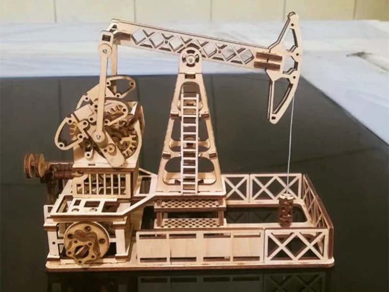 Laser Cut Oil Pumping Station 3D Puzzle Model Kit