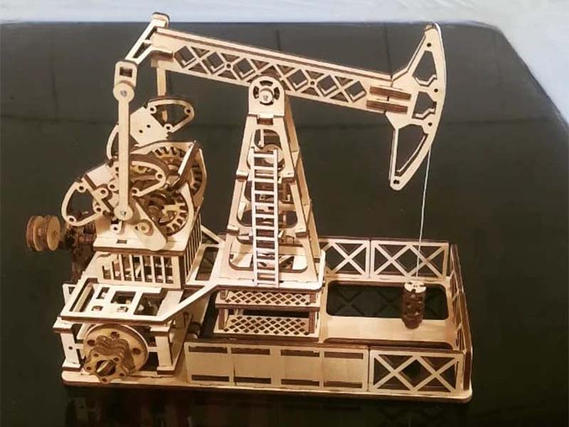 Laser Cut Oil Pumping Station 3D Puzzle Model Kit