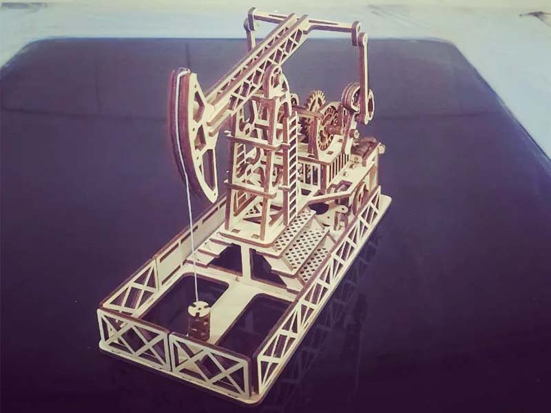 Laser Cut Oil Pumping Station 3D Puzzle Model Kit