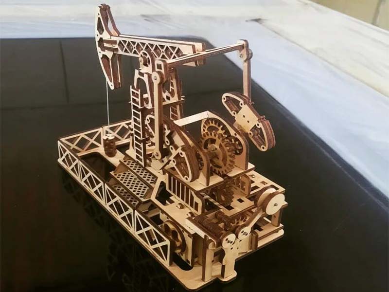 Laser Cut Oil Pumping Station 3D Puzzle Model Kit