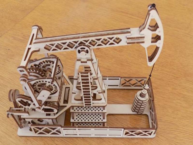 Laser Cut Oil Pumping Station 3D Puzzle Model Kit