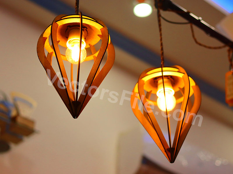 Laser Cut Diamond Chandelier Hanging Light Lamp Design