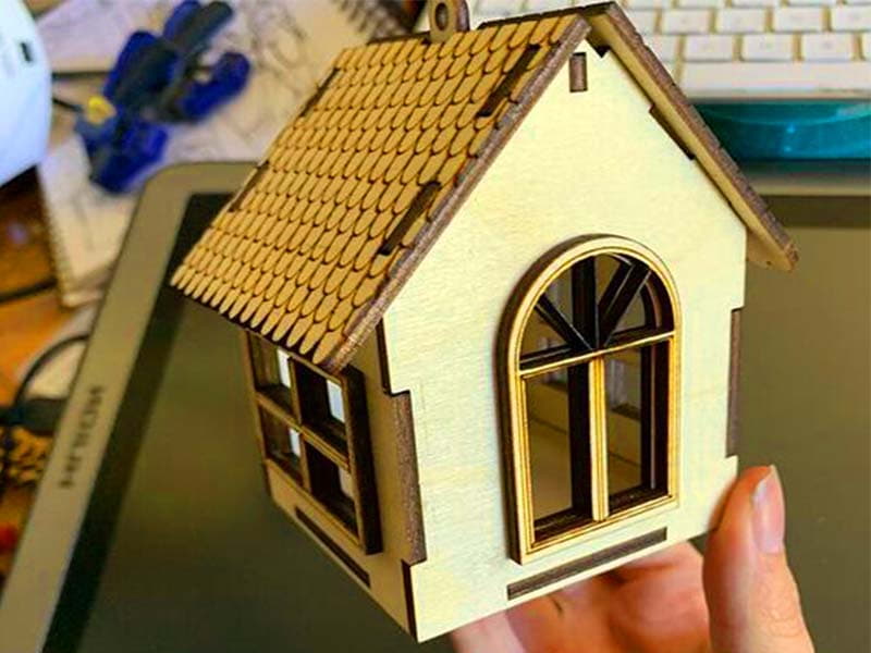 Laser Cut Tealight House LED Candle Holder for Decoration