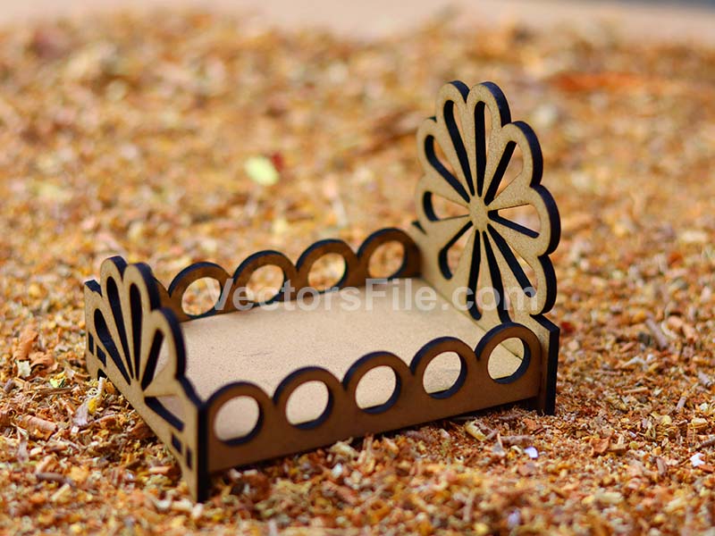 Miniature Bed Design Laser Cut Dollhouse Furniture Idea