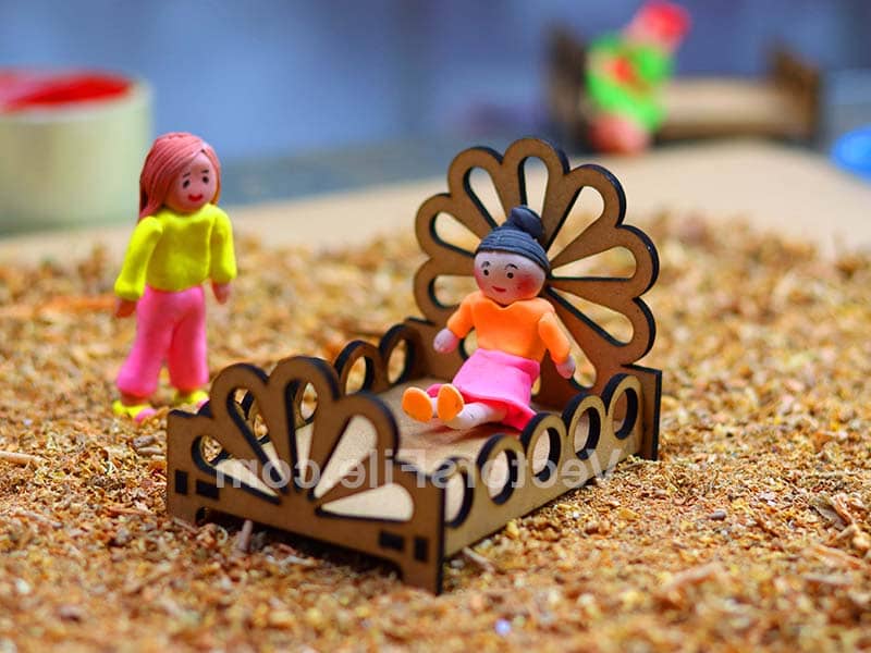 Miniature Bed Design Laser Cut Dollhouse Furniture Idea