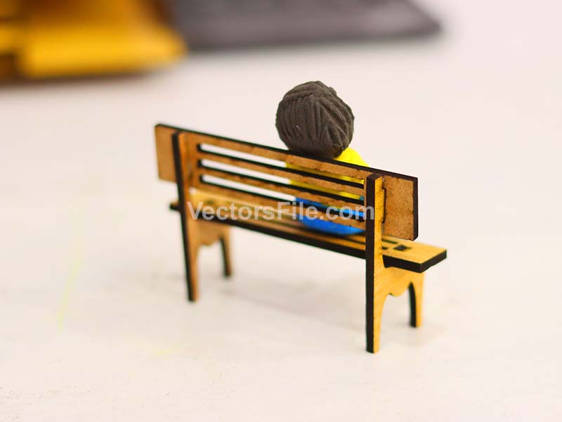 Laser Cut Dollhouse Miniature Furniture Bench Design