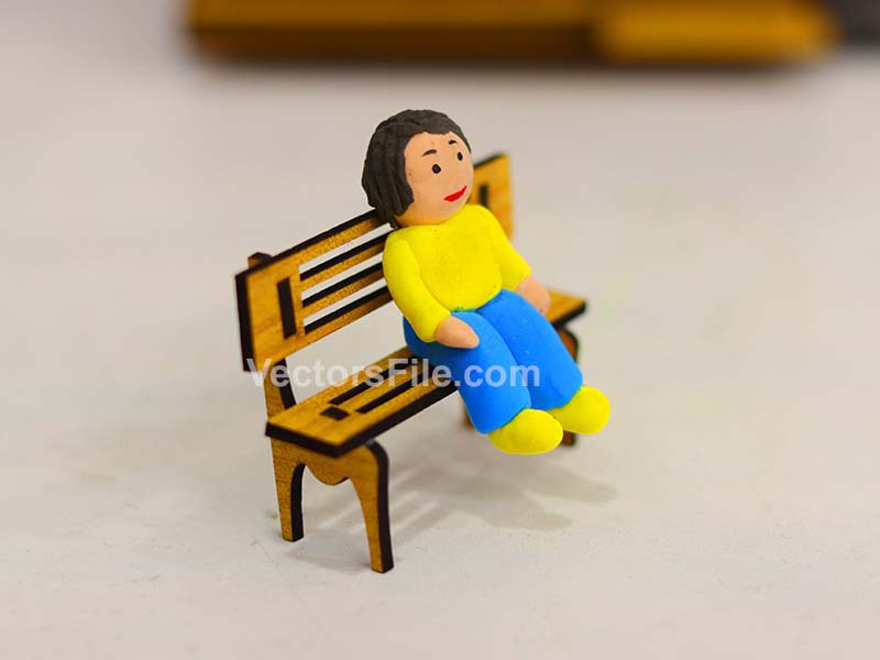 Laser Cut Dollhouse Miniature Furniture Bench Design