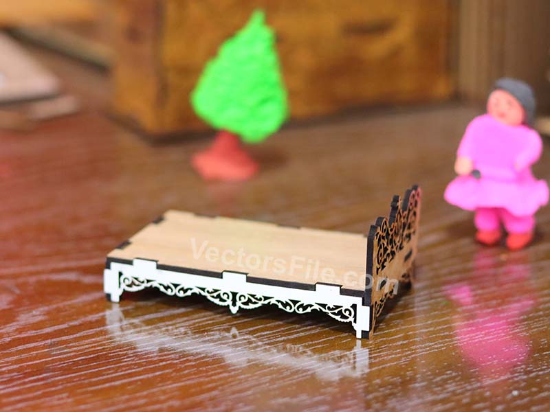 Laser Cut Dollhouse Furniture Barbie Miniature Bed Design