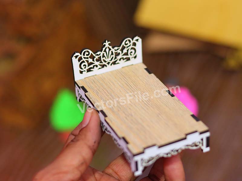 Laser Cut Dollhouse Furniture Barbie Miniature Bed Design