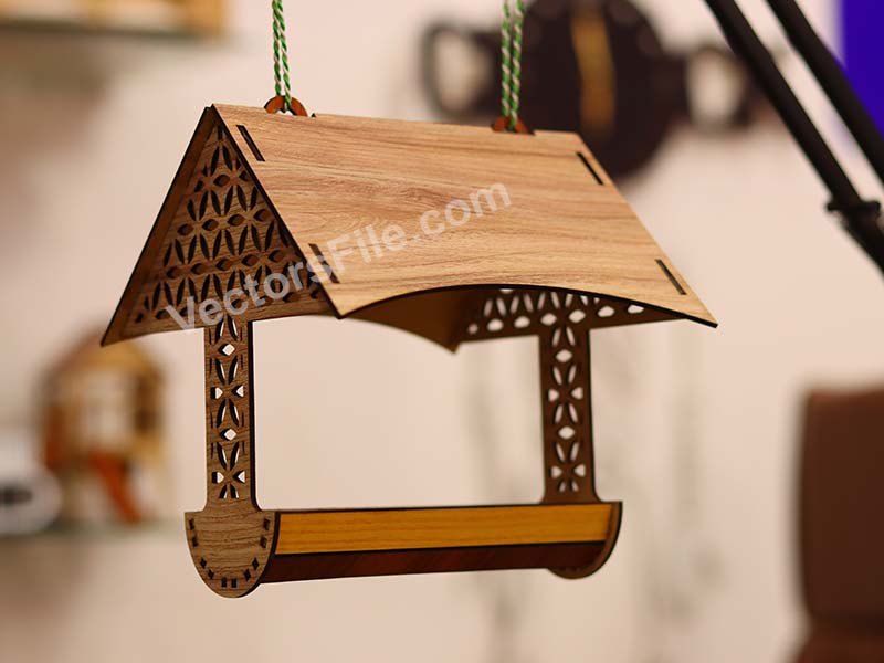 Laser Cut Wooden Hanging Bird Feeder Template