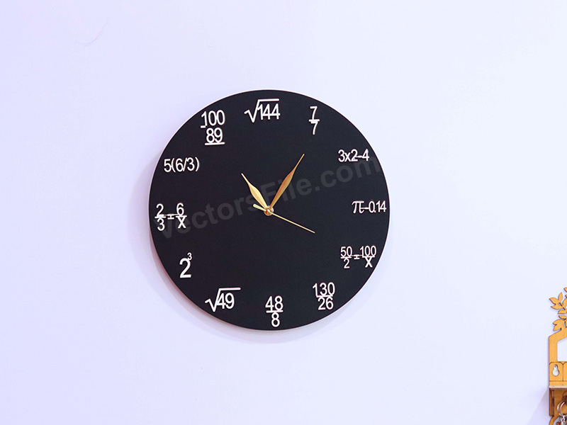 Laser Cut Unique Wall Clock Each Hour Math Equations Quiz Clock