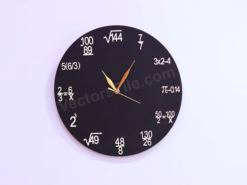 Laser Cut Unique Wall Clock Each Hour Math Equations Quiz Clock