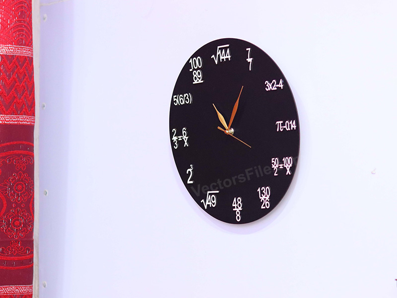 Laser Cut Unique Wall Clock Each Hour Math Equations Quiz Clock