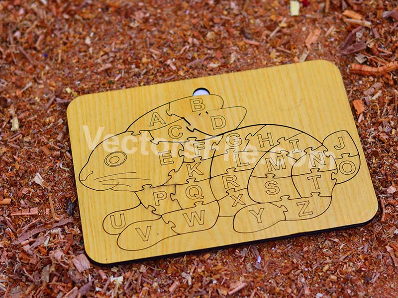Laser Cut Rabbit Shape Puzzle Alphabet Letters Puzzle Game