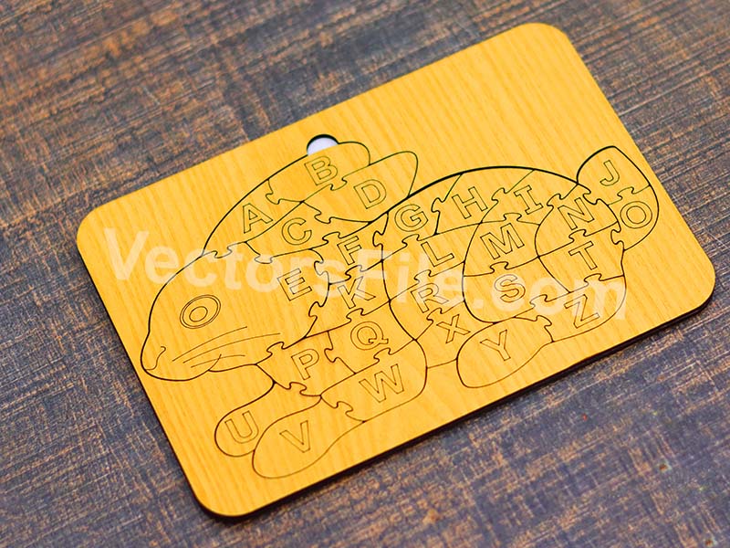 Laser Cut Rabbit Shape Puzzle Alphabet Letters Puzzle Game