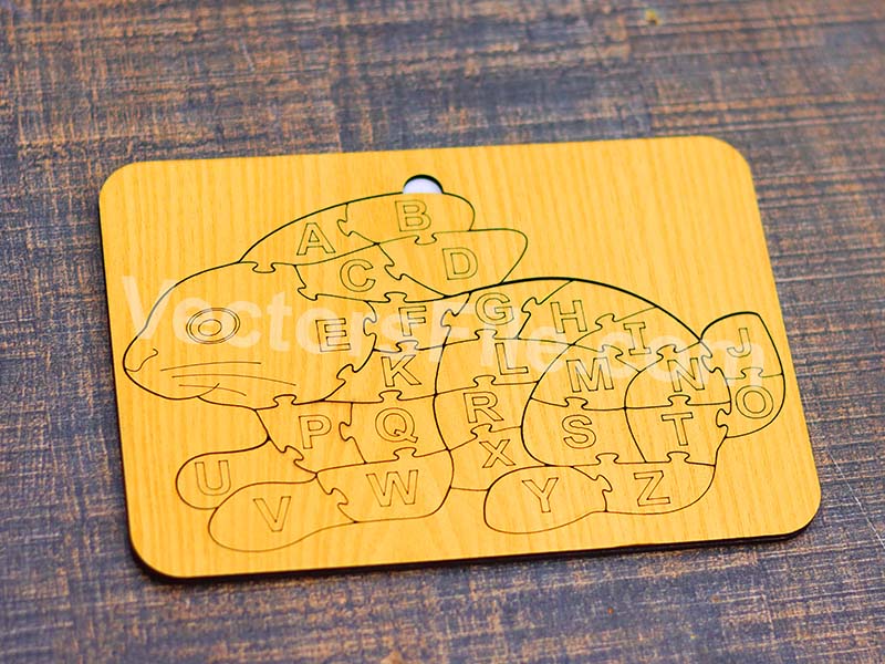 Laser Cut Rabbit Shape Puzzle Alphabet Letters Puzzle Game