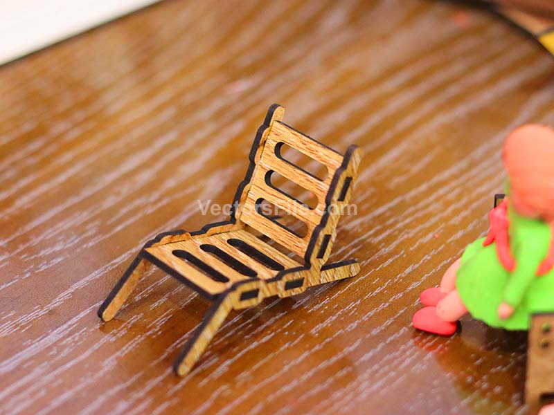 Laser Cut Dollhouse Furniture Deck Chair Model