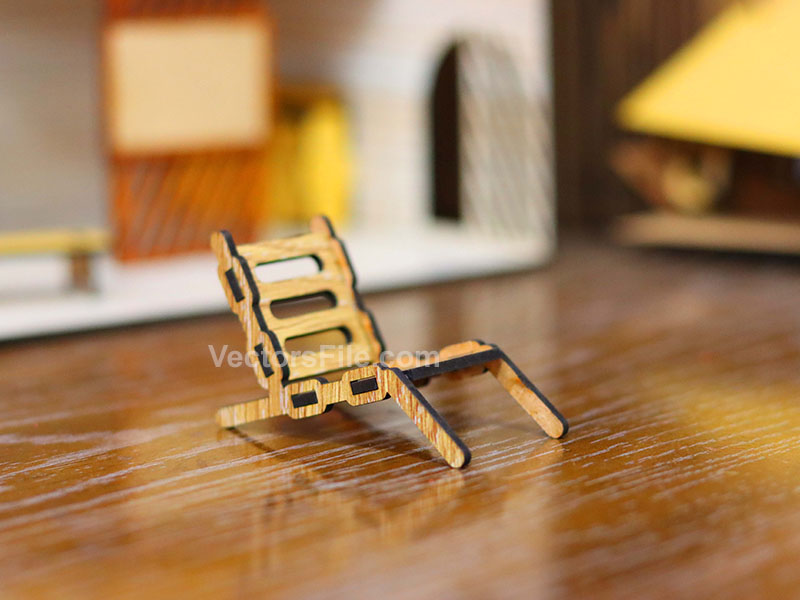 Laser Cut Dollhouse Furniture Deck Chair Model