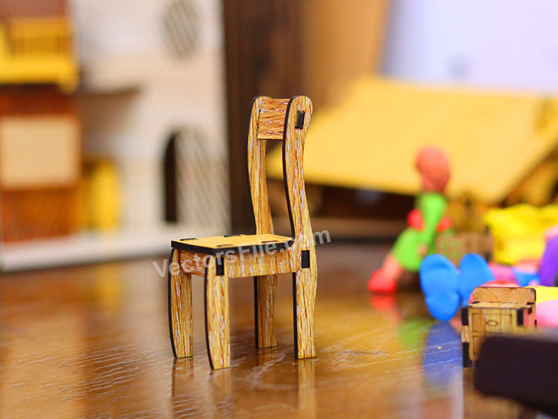 Laser Cut Miniature Dollhouse Chair Model