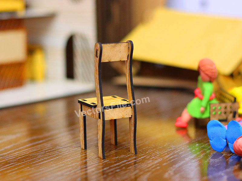 Laser Cut Miniature Dollhouse Chair Model