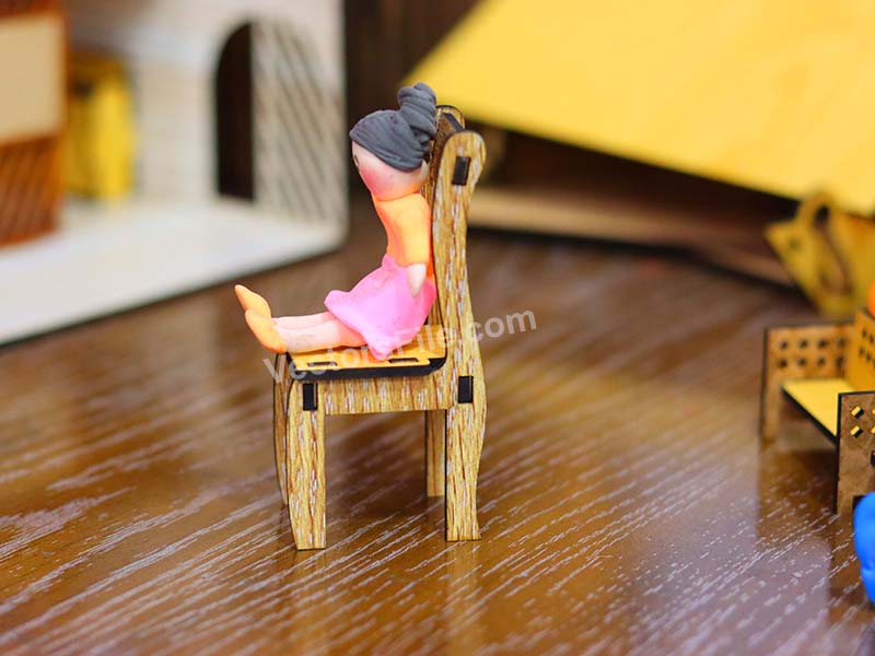 Laser Cut Miniature Dollhouse Chair Model