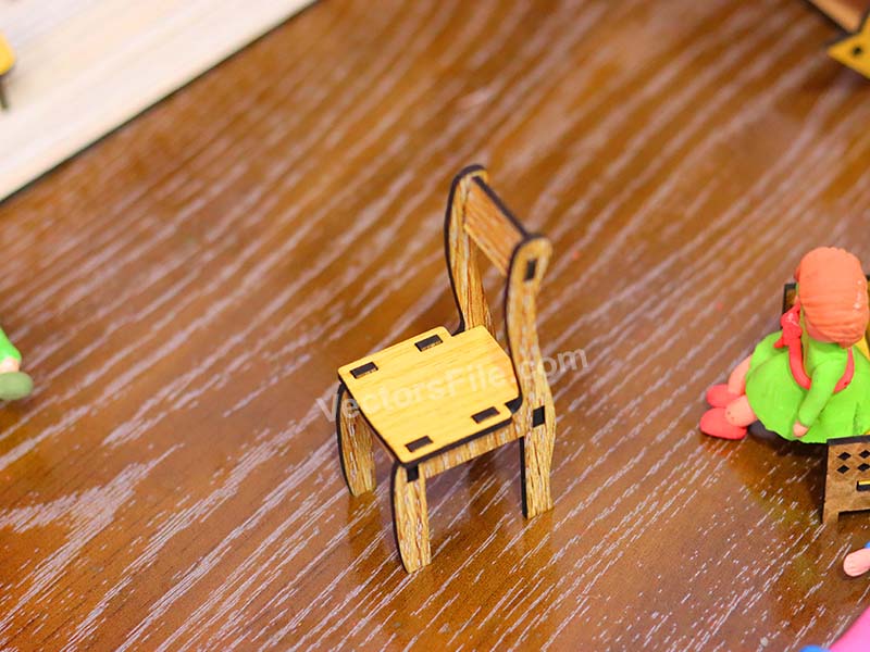 Laser Cut Miniature Dollhouse Chair Model