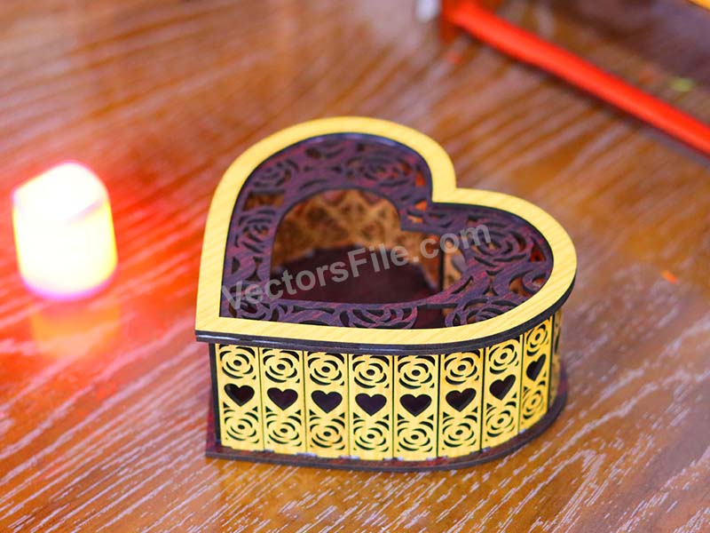 Laser Cut Heart Shaped Tealight Candle Holder