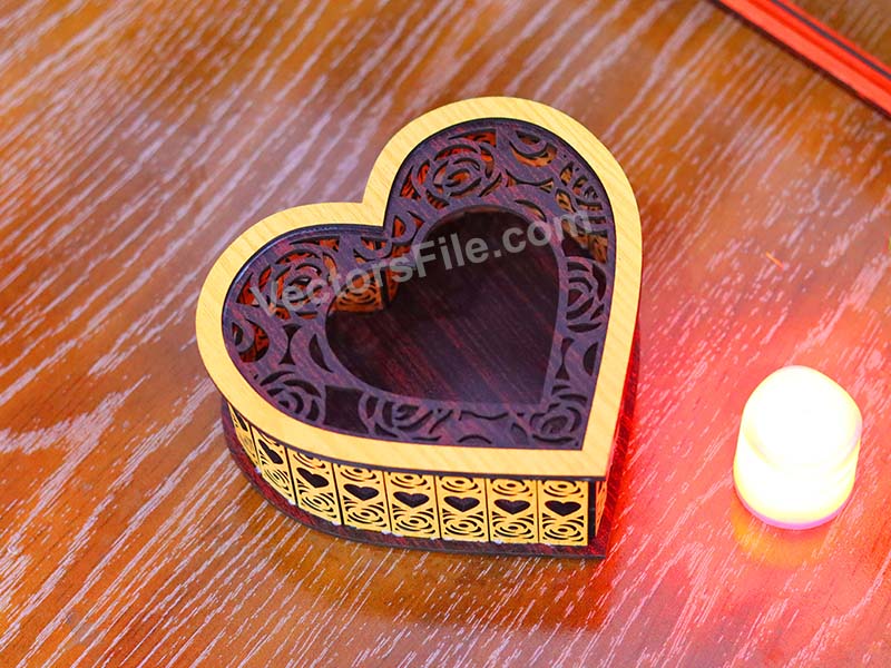 Laser Cut Heart Shaped Tealight Candle Holder