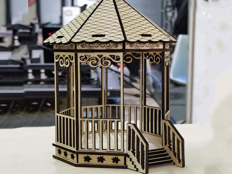 Laser Cut Miniature Dollhouse Gazebo Toy Model