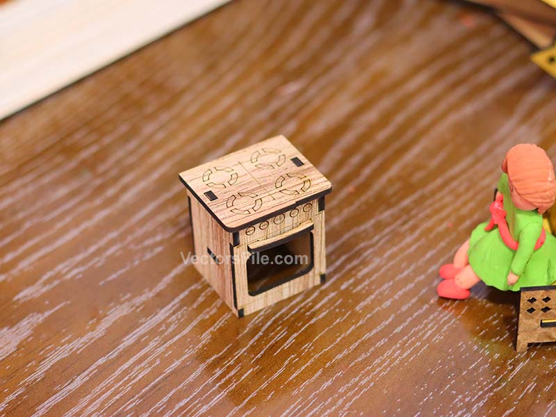 Laser Cut Miniature Dollhouse Stove Toy Model