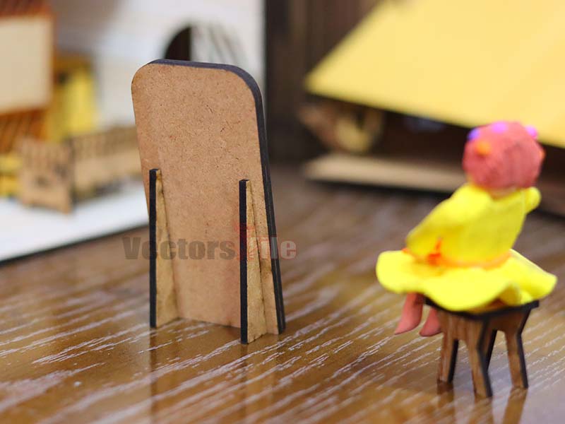 Laser Cut Mirror Frame Dollhouse Miniature Furniture