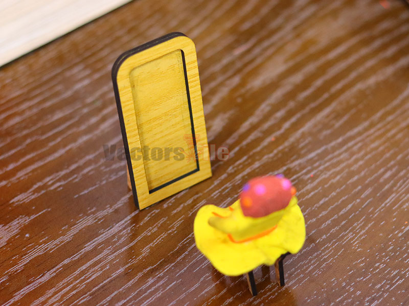 Laser Cut Mirror Frame Dollhouse Miniature Furniture