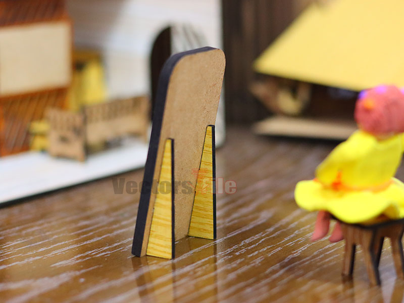 Laser Cut Mirror Frame Dollhouse Miniature Furniture