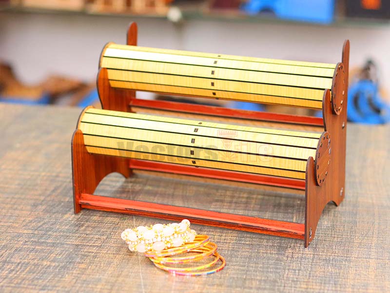 Laser Cut Wooden 2 Tier Bangle Bracelet Display Stand