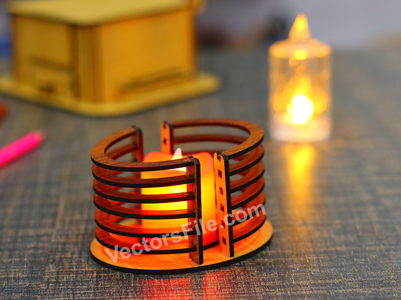 Laser Cut Unique Layered Tealight Candle Holder