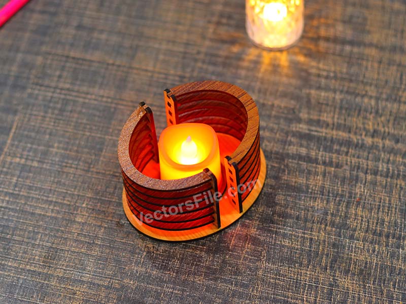 Laser Cut Unique Layered Tealight Candle Holder