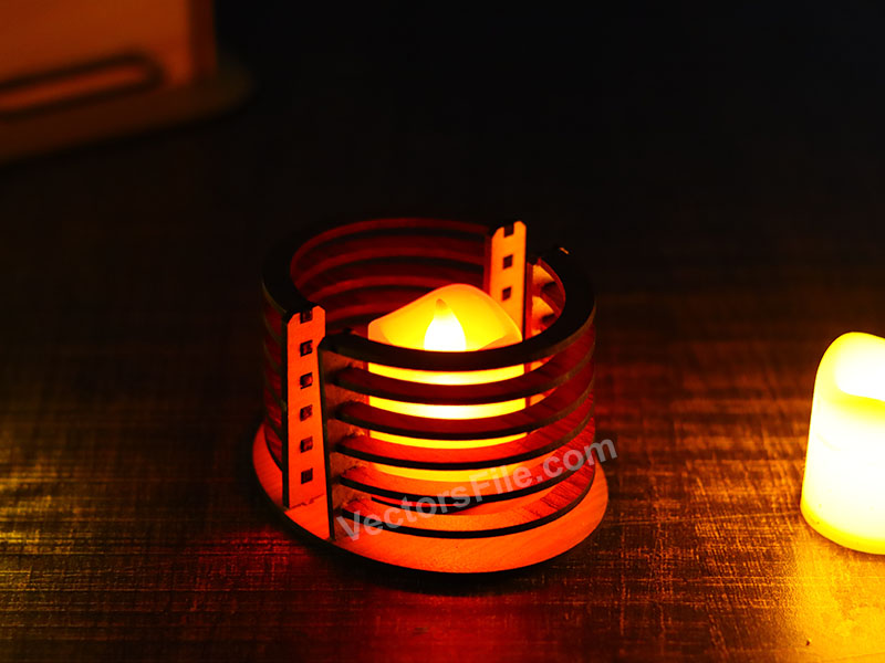 Laser Cut Unique Layered Tealight Candle Holder