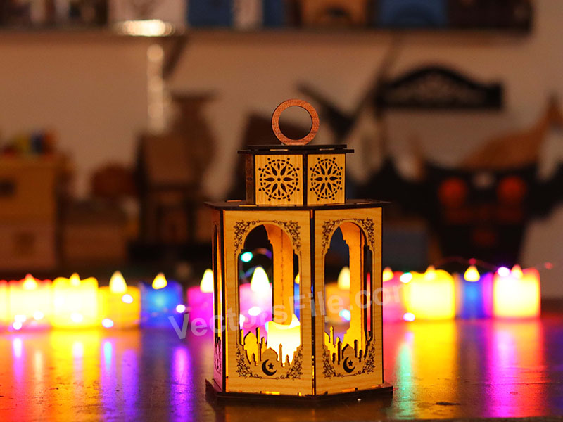 Laser Cut Ramadan Lantern Tealight Canlde Holder