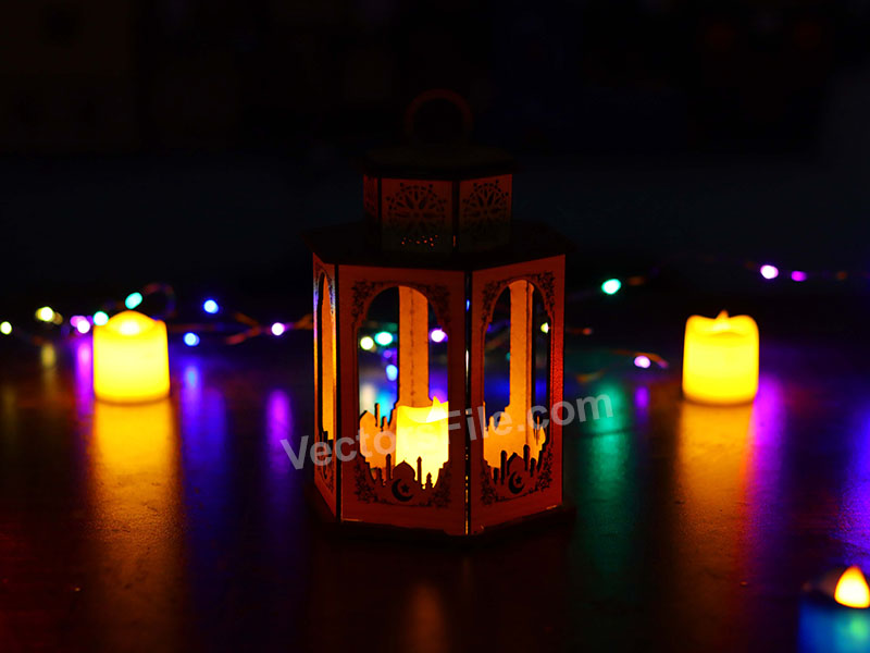 Laser Cut Ramadan Lantern Tealight Canlde Holder