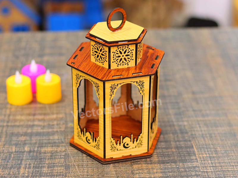 Laser Cut Ramadan Lantern Tealight Canlde Holder